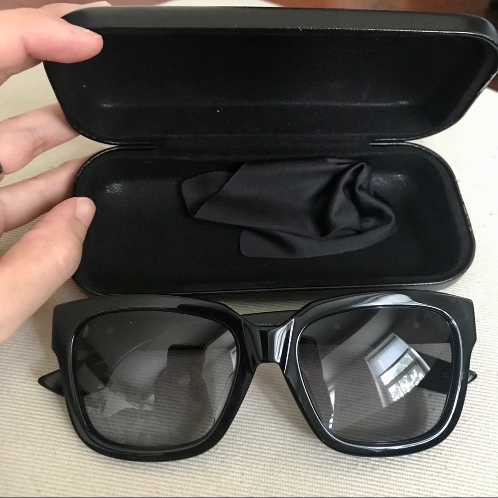 Alexander McQueen square black sunglasses